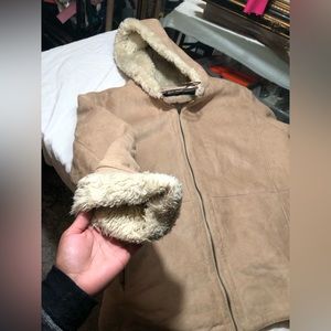 Giant fluffy coat with hood